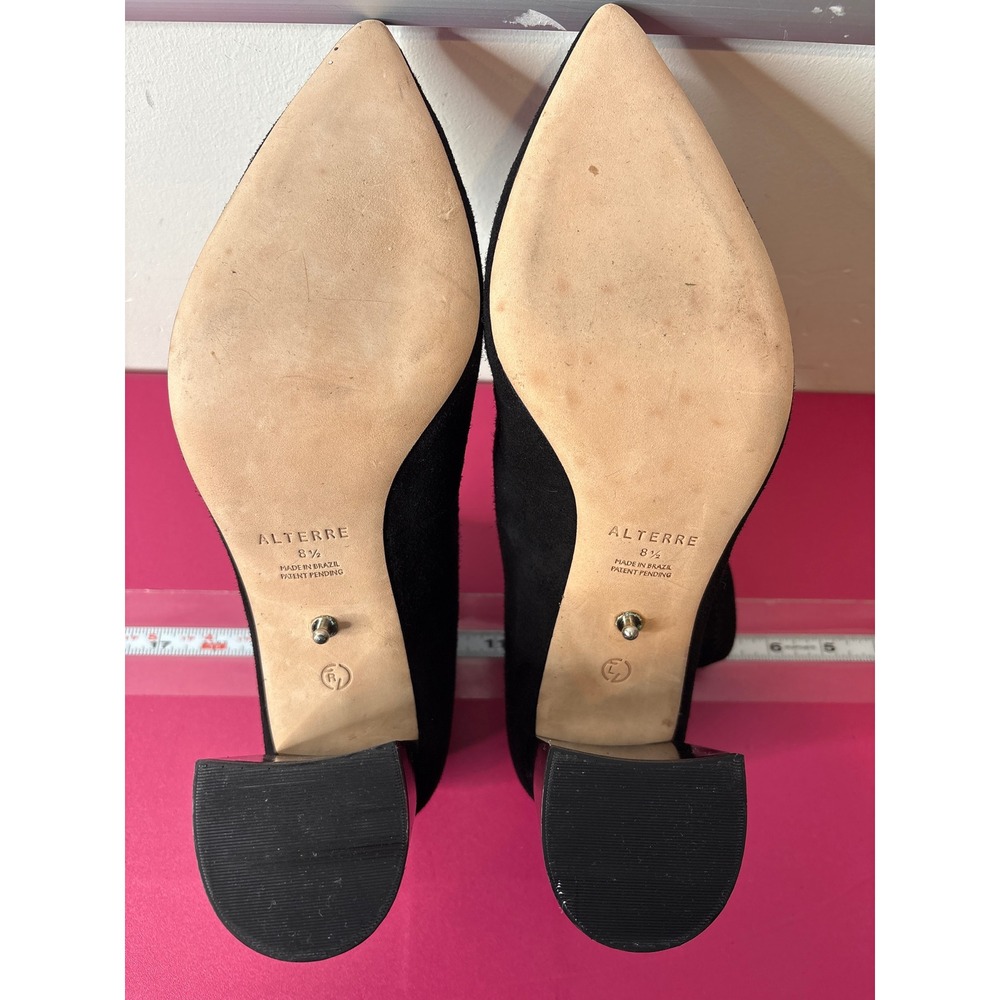 ALTERRE‎ Womens Black Suede Pointed Toe Sock Booties Block Heel Size 8.5 - Picture 7 of 8